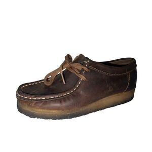 Clarks Originals Wallabee Dark Brown Leather Moccasin Crepe Sole Shoes Womens